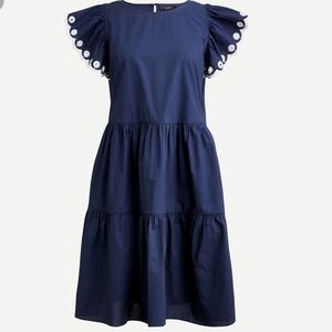 J. Crew tiered embroidery ruffle sleeve dress size medium